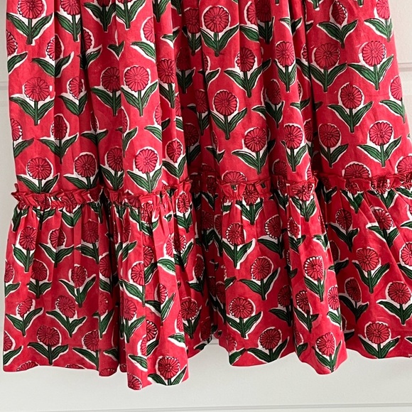 Mon Coco 100% Cotton Smocked Floral Mini dress  with Puffed Sleeves Extra Small - Picture 4 of 16